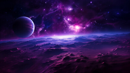 Wall Mural - illustration of a space cosmic background of supernova nebula and stars, glowing mysterious universe
