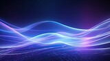 Fototapeta  - Futuristic neon light stripes. bright sparkling background. Neon purple sparkling wave lines.Purple glowing wave vortices, impulse cable lines.