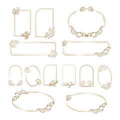 Wall Mural - vintage style frames set with a floral decoration