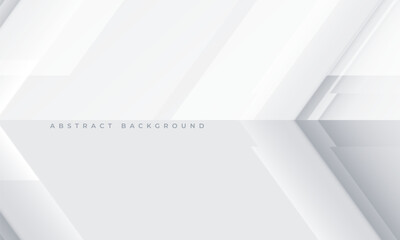 Wall Mural - Abstract white and grey arrows futuristic technology background concept high-speed movement. Dynamic motion hi tech digital arrows and stripes. 3D vector illustration