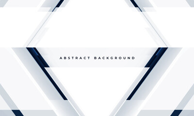 Poster - White and dark blue 3D geometric abstract background with rhombus frame. White technology modern abstract banner design. Vector illustration