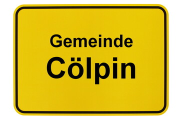 Illustration eines Ortsschildes der Gemeinde Cölpin in Mecklenburg-Vorpommern