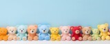 Fototapeta Pokój dzieciecy - Baby kids toy frame background. Teddy bear, colorful 