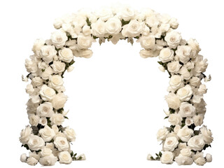 Sticker - Beautiful white rose flowers in a big arch isolated on transparent background