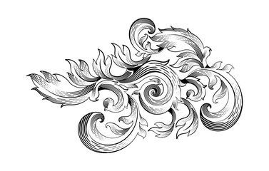 Baroque style ornamental border