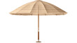 Straw beach umbrella isolated on transparent or white background, png