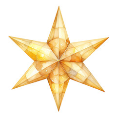 Wall Mural - Golden Star Decoratios For Christmas Event. Watercolor Style. AI Generated