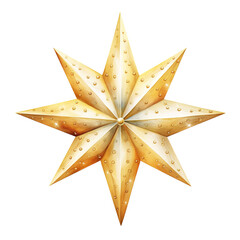 Wall Mural - Golden Star Decoratios For Christmas Event. Watercolor Style. AI Generated