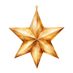 Wall Mural - Golden Star Decoratios For Christmas Event. Watercolor Style. AI Generated