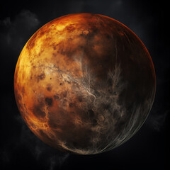 Wall Mural - planet isolated background,created with generative ai tecnology.