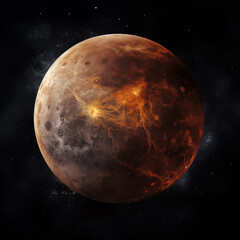 Wall Mural - planet isolated background,created with generative ai tecnology.