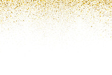 Aesthetic Gold Confetti Shine Falling Gold Dust Lights, Glowing Sparkles Golden Dust Particles, Abstract Luxury Gold Confetti Border With Glitter Dust, Christmas Gold Dust And Glare Background. Fallin