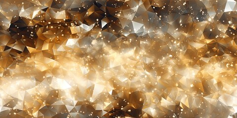 Abstract cosmic geometric luminous sparkling wallpaper background texture with gold, black and white touches. Great as luxury product advertisement banner or celebration postcard.