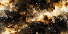 Abstract Geometric Luminous Sparkling Wallpaper Background Texture With Gold, Black And White Touches. Great As Luxury Product Advertisement Banner Or Celebration Postcard.
