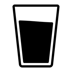 Sticker - water glass glyph icon