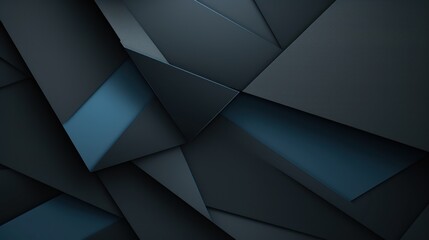 Wall Mural - Black dark gray blue white abstract background. Geometric pattern shape. Line triangle polygon angle fold. Color gradient. Shadow. Matte. 3d effect. Rough grain grungy. Design