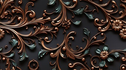 Wall Mural - Seamless barocco scrollwork pattern venzel and whorl Royal vintage Victorian Gothic Rococo background