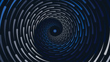 Fototapeta Perspektywa 3d - Abstarct spiral dotted line spinning vortex style background in dark blue color. This creative minimalist style background can be used as a banner or wallpaper. 