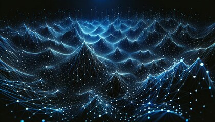 Aufkleber - Abstract futuristic, Network connection fiber optic, Transmission line, hop to hop delivery, node to node, Abstract concept of network technology. Generative AI