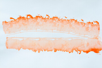 Poster - two gradient stains in orange on blank paper