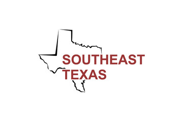 Wall Mural - Texas state map logo icon vector outline style design.