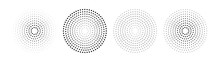 Sound Pulsation Circles Pack. Point Radio Waves. Isolated Vector Illustration On White Background.