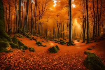 Wall Mural - autumn in the forest