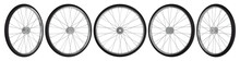 Bicycle Wheel In Different Positions. 3D Rendering.
