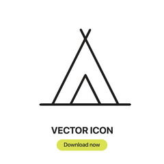 Leinwandbilder - Tent icon vector. Linear-style sign for mobile concept and web design. Tent symbol illustration. Pixel vector graphics - Vector.	