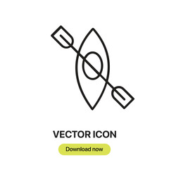 Leinwandbilder - Kayak icon vector. Linear-style sign for mobile concept and web design. Kayak symbol illustration. Pixel vector graphics - Vector.	