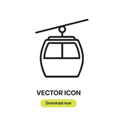 Leinwandbilder - Cable Car Cabin icon vector. Linear-style sign for mobile concept and web design. Cable Car Cabin symbol illustration. Pixel vector graphics - Vector.	