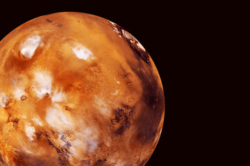 Wall Mural - planet mars on a dark background. elements of this image furnished by nasa