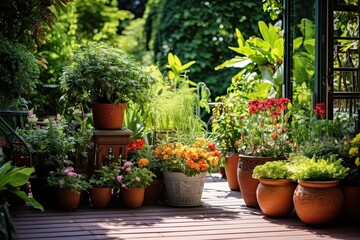 window sill garden with various plants