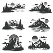 Mountain elements set collection vector illustration for your company or brand