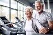 © Lumos sp - senior woman man exercise gym fitness couple sport healthy elderly health training active happy treadmill old fit mature female adult workout body vitality