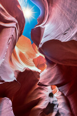 Wall Mural - Antelope Canyon im Navajo Reservation bei Page, Arizona USA. Artwork and travel concept.