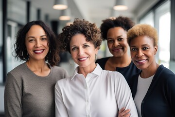 business businesswoman office mature middle aged group woman portrait corporate manager  black businessperson teamwork team partner