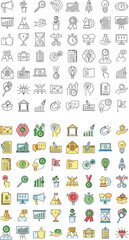 Wall Mural - startup icons set. outline set of startup vector icons thin line color flat on white