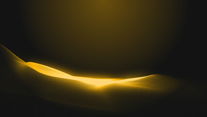 Wall Mural - abstract dot gold gradient wave texture technology background.