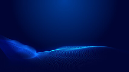 Wall Mural - abstract dot blue wave gradient texture technology background.