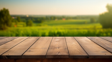 Sticker - wooden table on the field