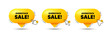 Overstock sale tag. Click here buttons. Special offer price sign. Advertising discounts symbol. Overstock sale speech bubble chat message. Talk box infographics. Vector