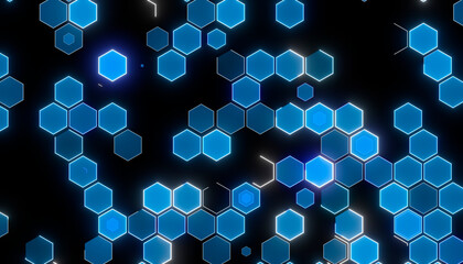 Wall Mural - Abstract technology background made of honeycombs