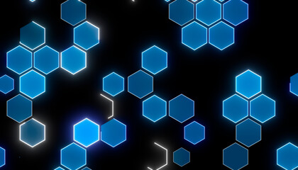 Wall Mural - Abstract technology background made of honeycombs