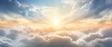 Fototapeta Zachód słońca - some sky above clouds and sun shining