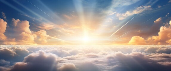 Wall Mural - some sky above clouds and sun shining