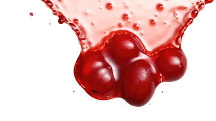 Wall Mural - Bunch of cherries floating in water. Perfect for food and drink concepts