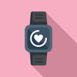 Data sport smartwatch icon flat vector. Healthcare equipment. Workout smart