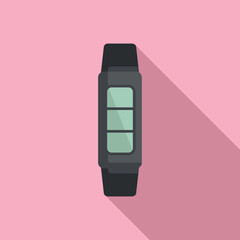 Canvas Print - Fitness band icon flat vector. Security data sport. Device app glass