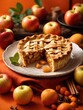 Homemade Apple Pie Dessert on orange background